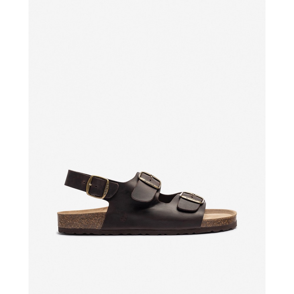 SANDALIA BIO TRES HEBILLAS MARRON