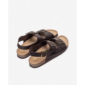 SANDALIA BIO TRES HEBILLAS MARRON