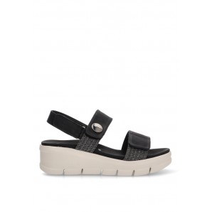 SANDALIA DOBLE TIRA ELASTICOS NEGRO