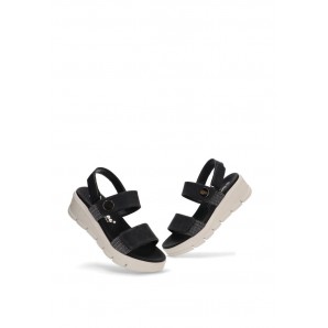 SANDALIA DOBLE TIRA ELASTICOS NEGRO