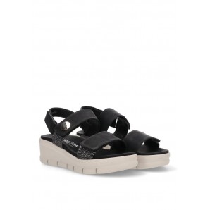 SANDALIA DOBLE TIRA ELASTICOS NEGRO