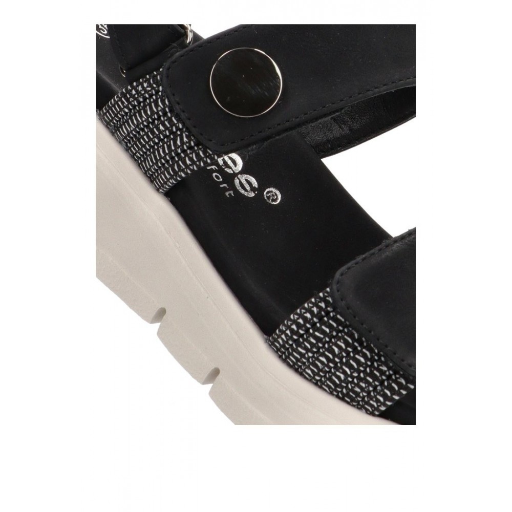 SANDALIA DOBLE TIRA ELASTICOS NEGRO