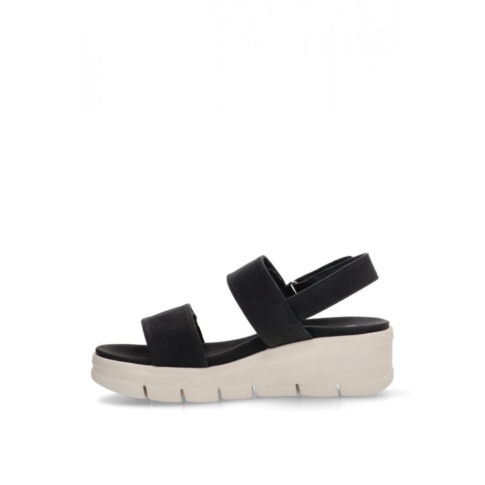 SANDALIA DOBLE TIRA ELASTICOS NEGRO