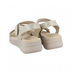 SANDALIA CONFORT TIRAS ELASTICAS PLATINO