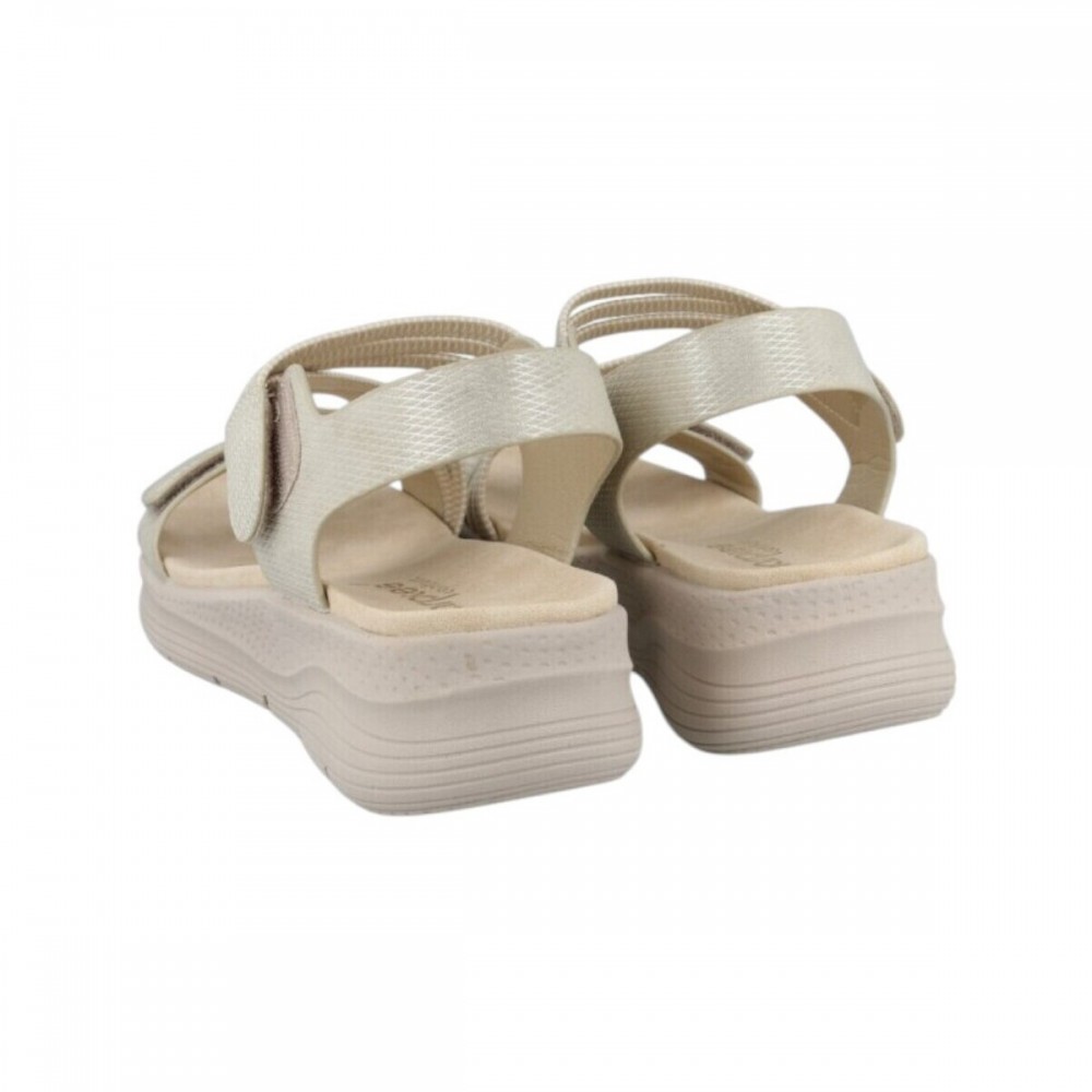 SANDALIA CONFORT TIRAS ELASTICAS PLATINO