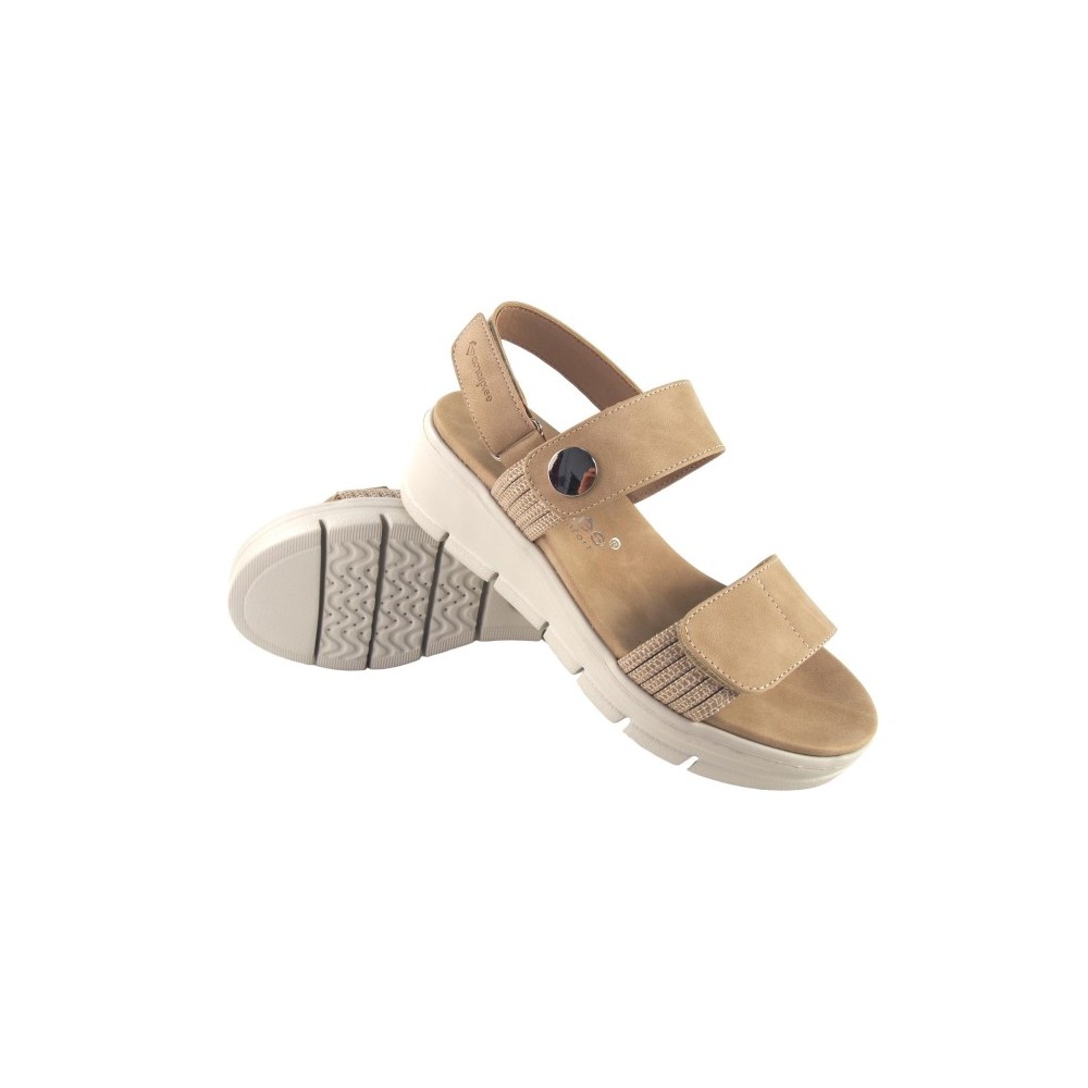 SANDALIA DOBLE TIRA ELASTICOS BEIG