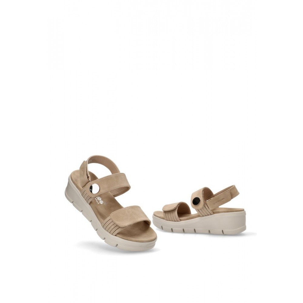 SANDALIA DOBLE TIRA ELASTICOS BEIG