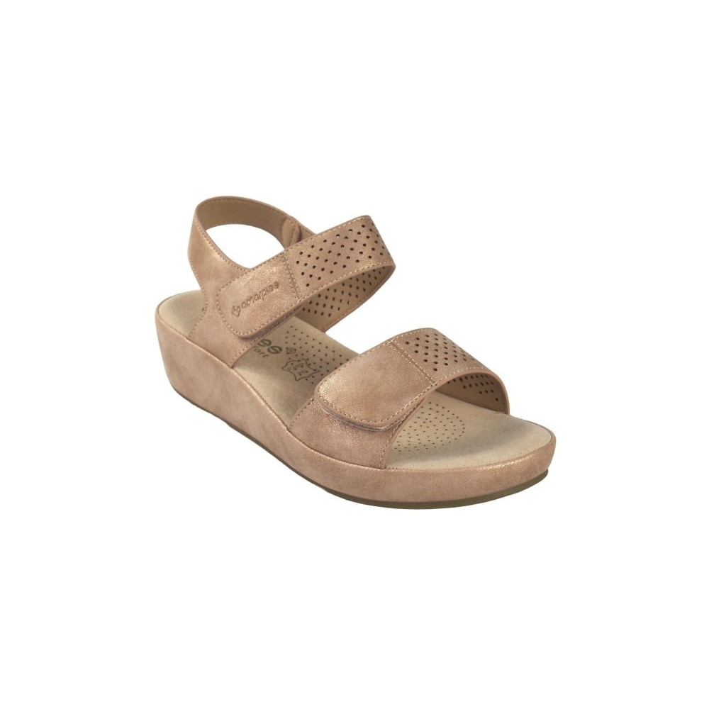 SANDALIA CONFORT DOBLE VELCRO PLATINO