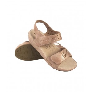 SANDALIA CONFORT DOBLE VELCRO PLATINO