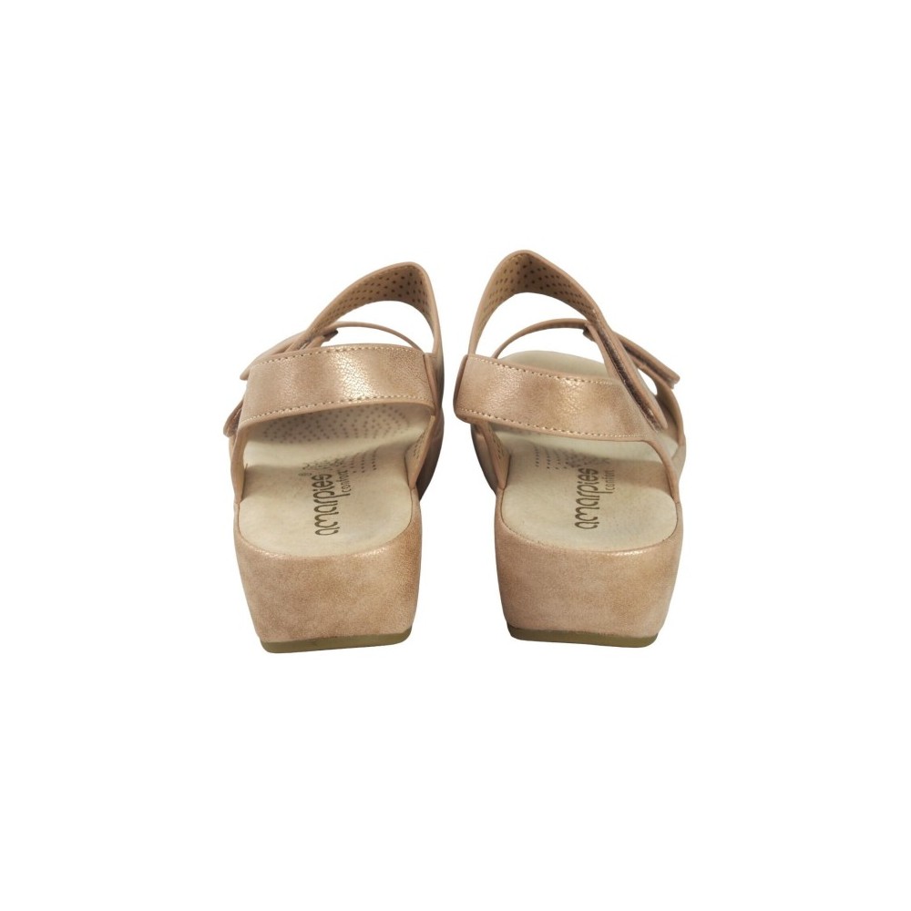 SANDALIA CONFORT DOBLE VELCRO PLATINO