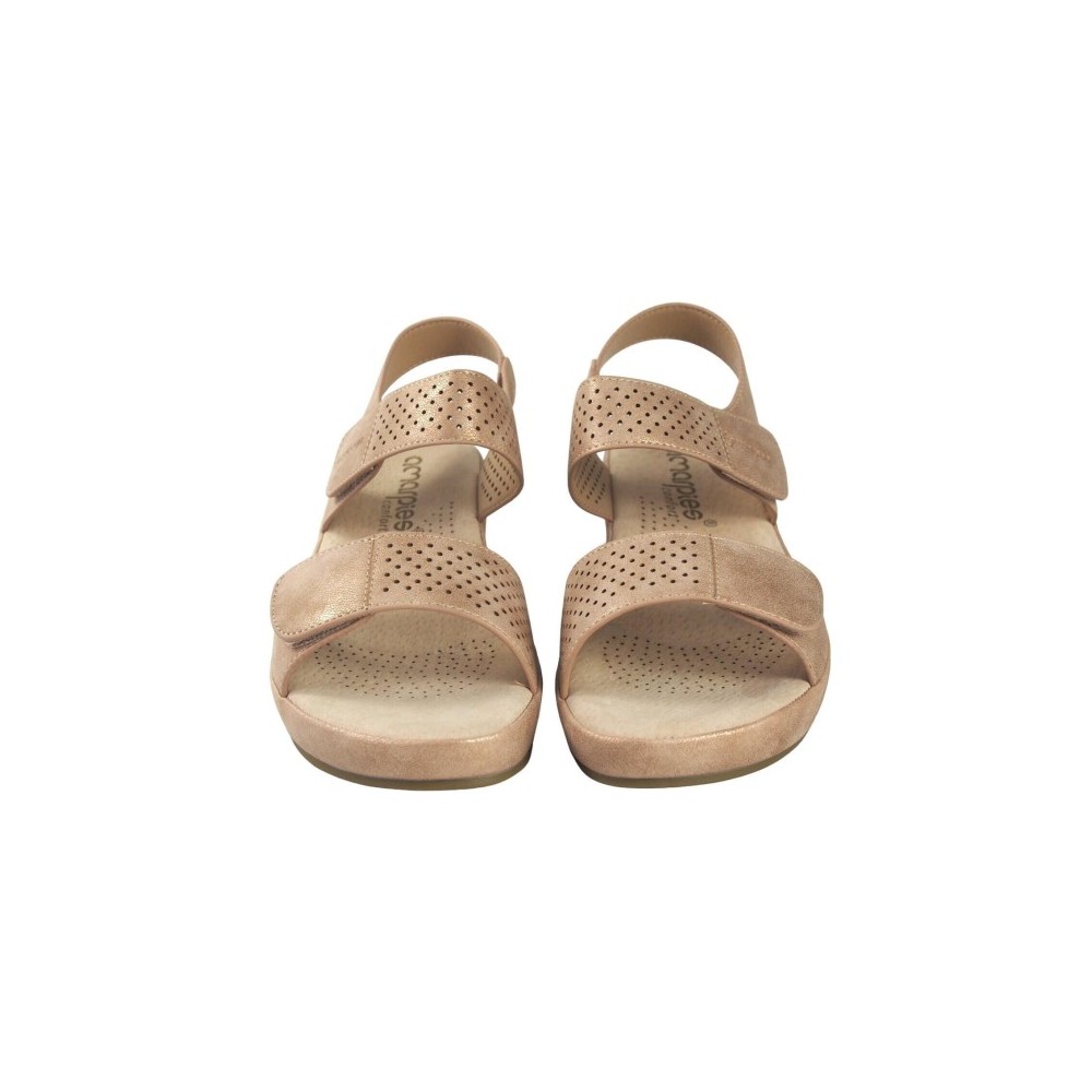 SANDALIA CONFORT DOBLE VELCRO PLATINO