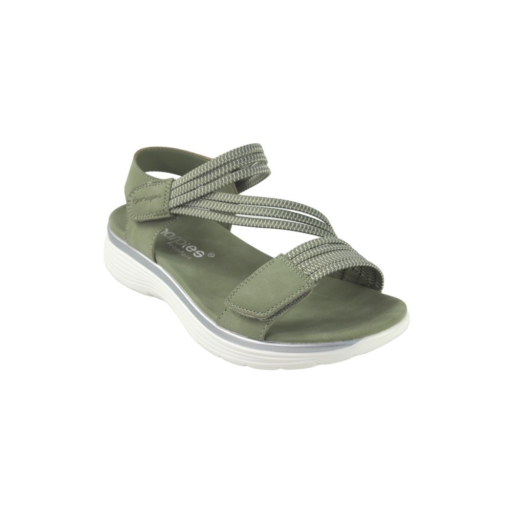 SANDALIA CONFORT TIRA VELCRO VERDE