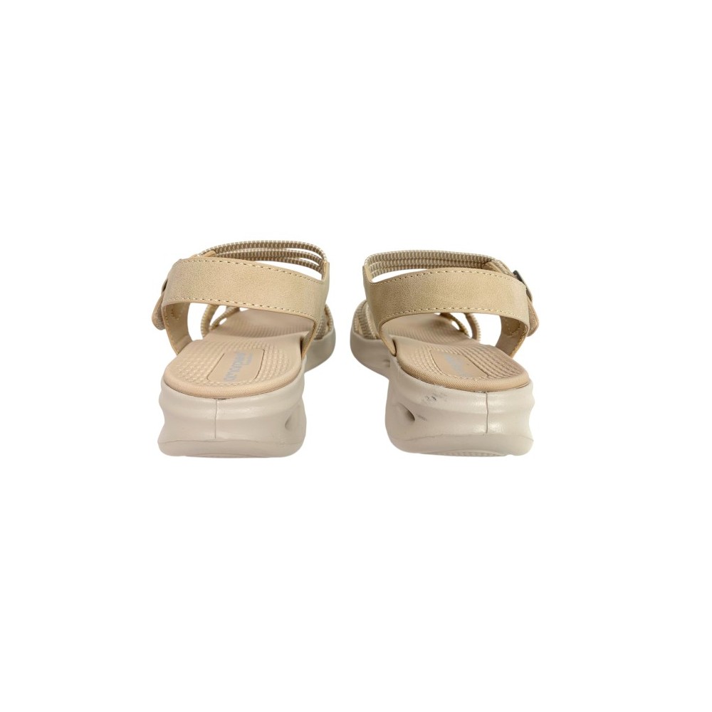 SANDALIA CUÑA AIR TIRAS HEBILLA BEIG
