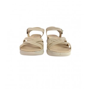 SANDALIA CUÑA AIR TIRAS HEBILLA BEIG