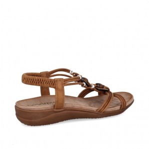 SANDALIA  ELASTICO TRENCADO BRONCE