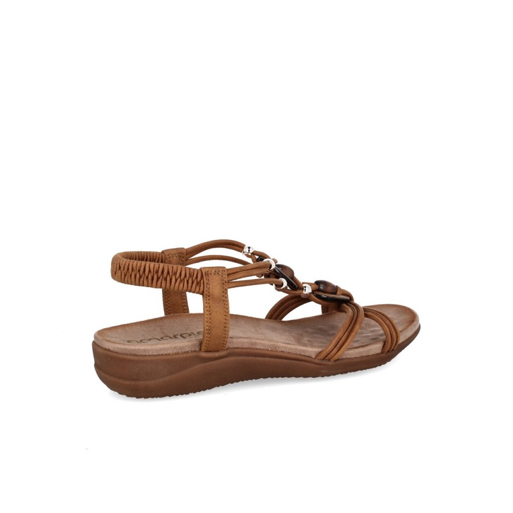 SANDALIA  ELASTICO TRENCADO BRONCE