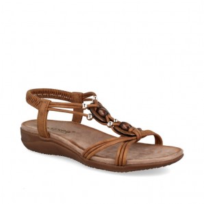 SANDALIA  ELASTICO TRENCADO BRONCE