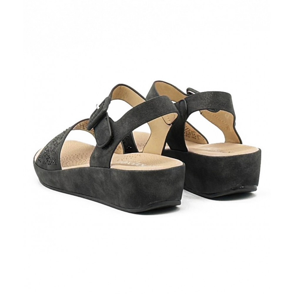 SANDALIA CÑA CONFORT HEBILLA NEGRO