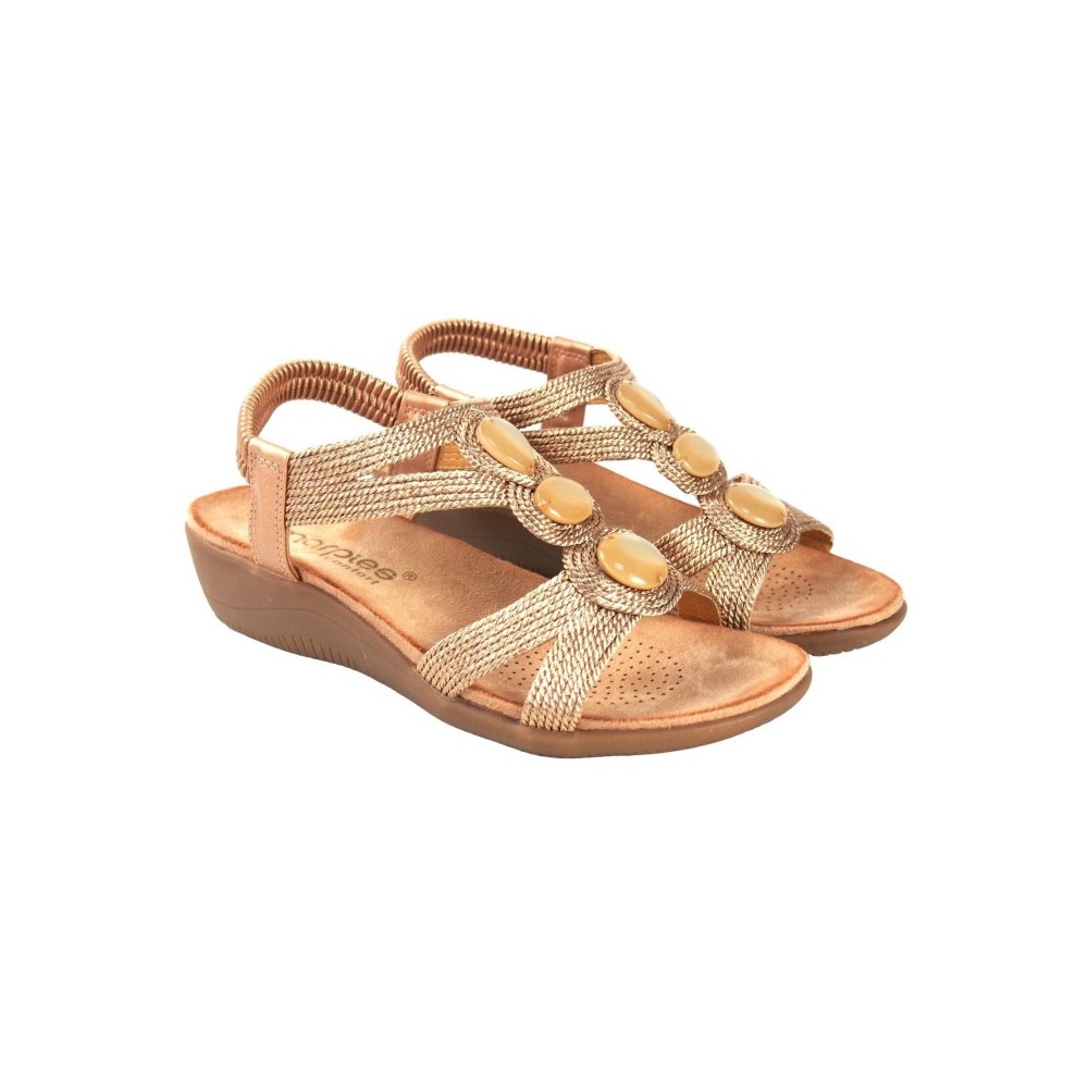 SANDALIA ELASTICO TRENZADO BRONCE