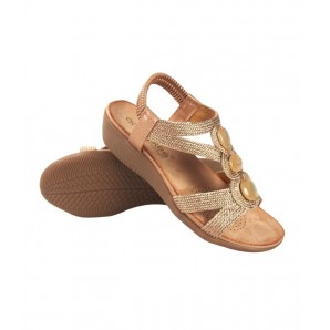 SANDALIA ELASTICO TRENZADO BRONCE