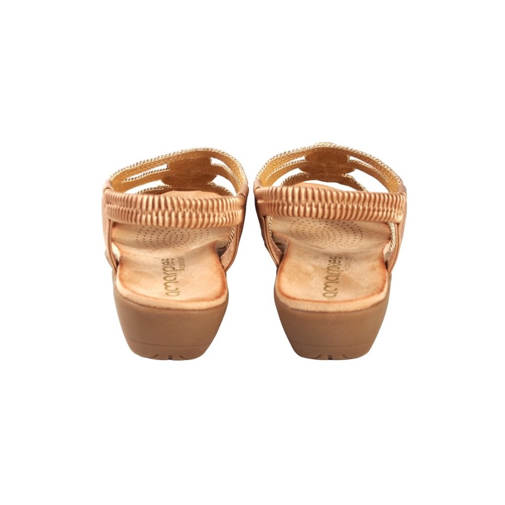 SANDALIA ELASTICO TRENZADO BRONCE