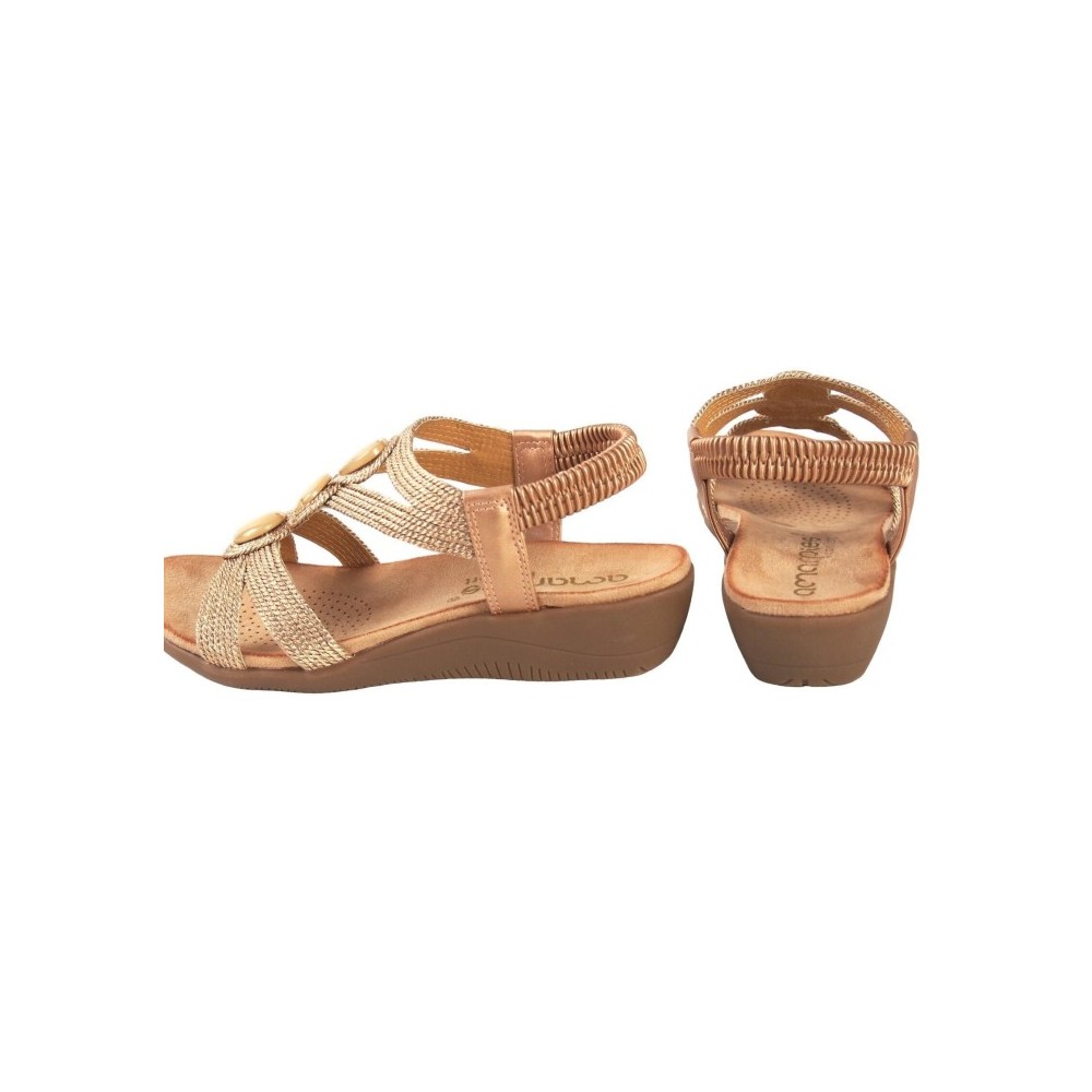 SANDALIA ELASTICO TRENZADO BRONCE