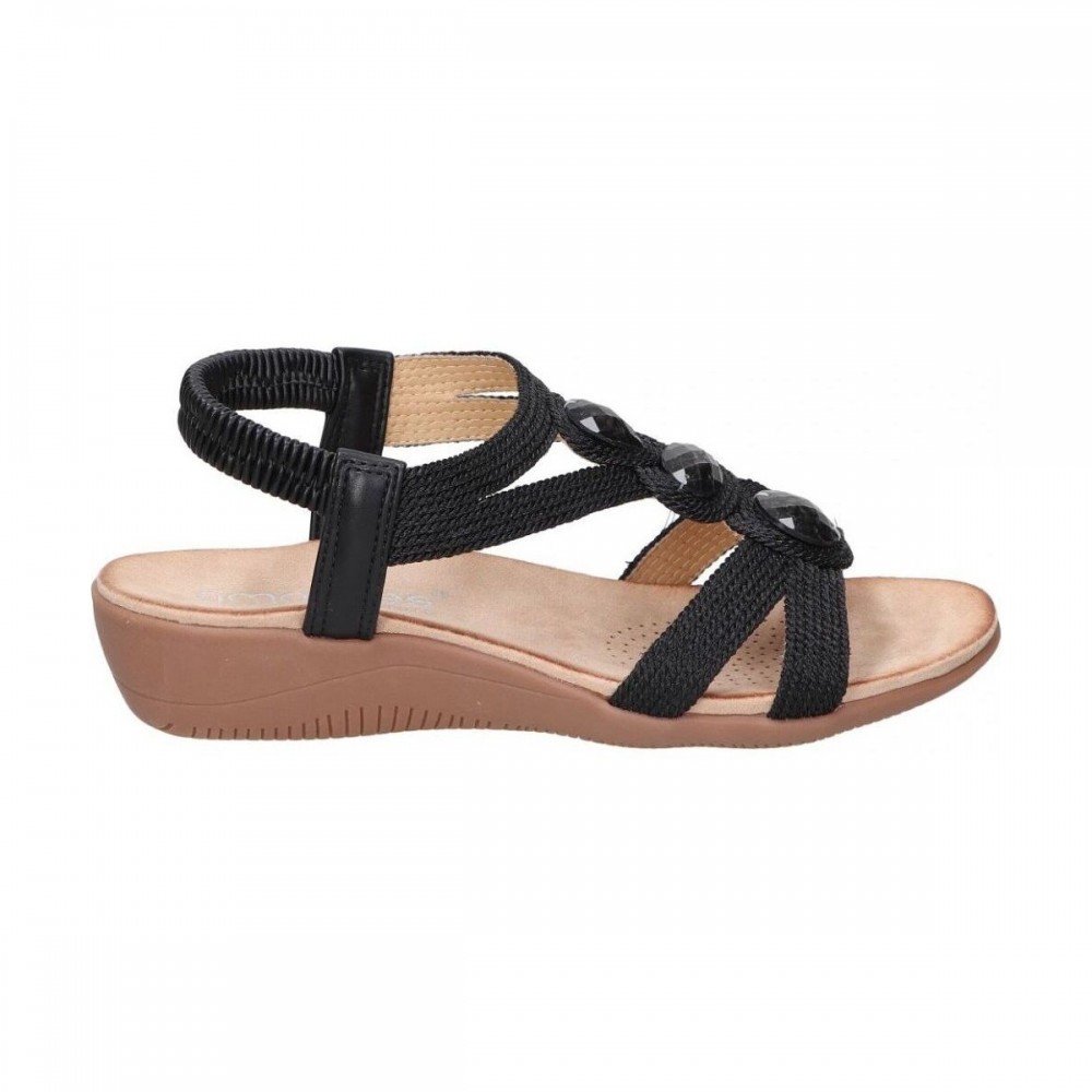 SANDALIA ELASTICO TRENZADO NEGRO