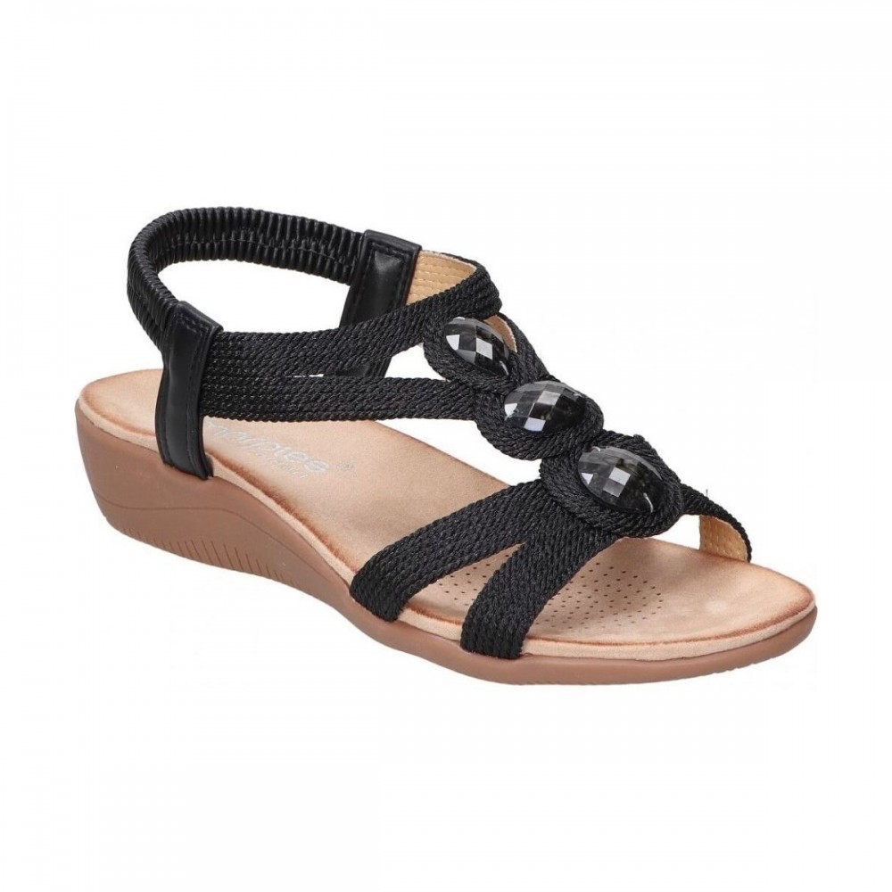 SANDALIA ELASTICO TRENZADO NEGRO