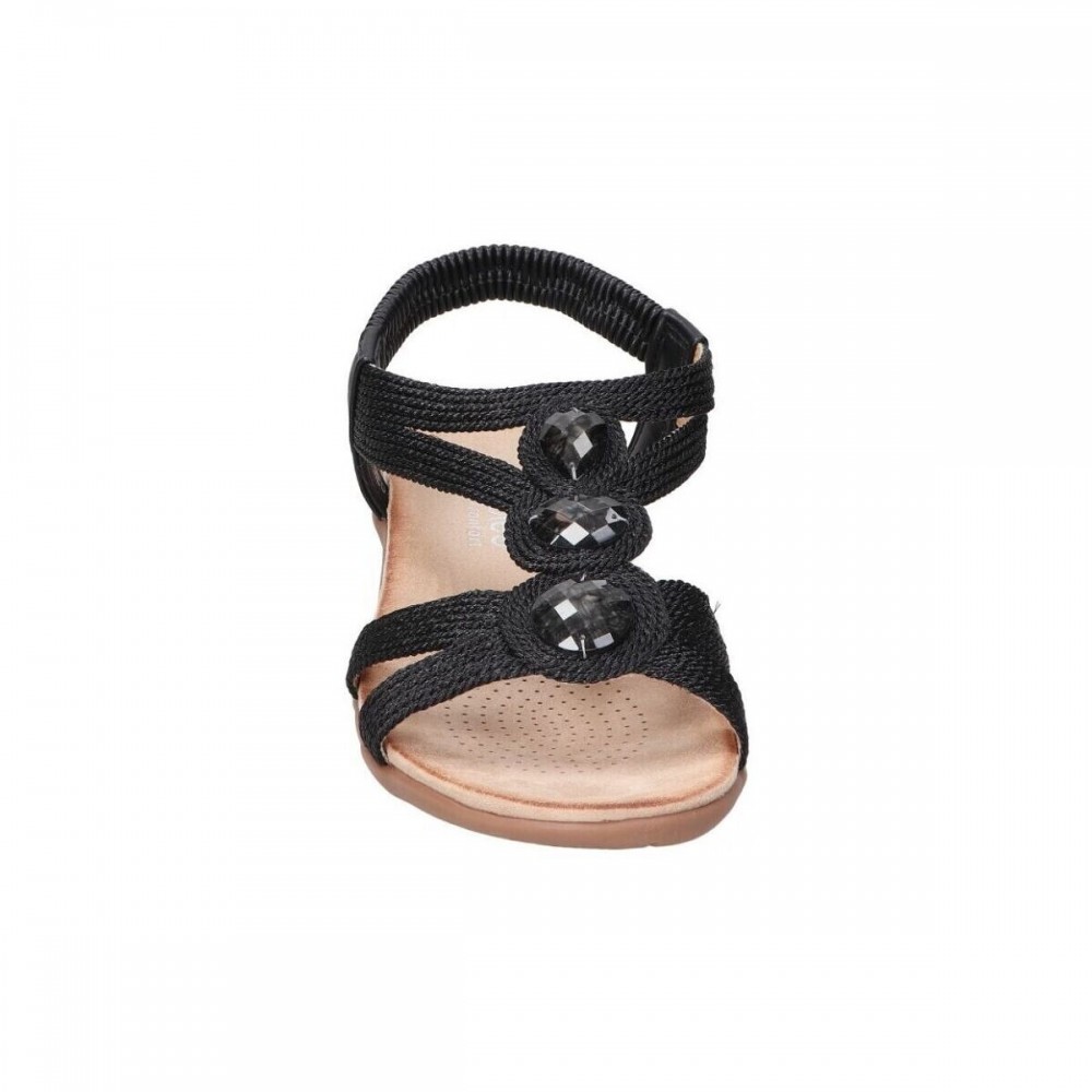 SANDALIA ELASTICO TRENZADO NEGRO