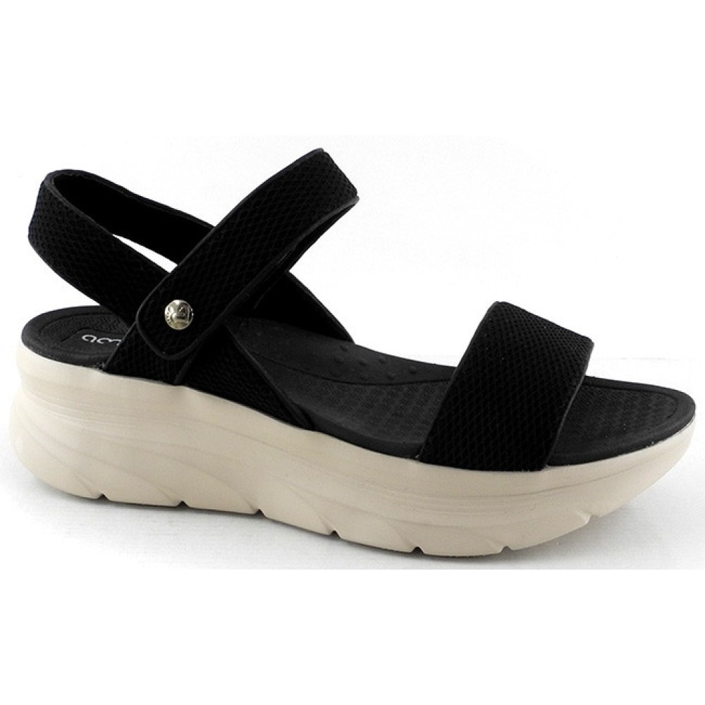 SANDALIA CONFORT TEJIDO REJILLA NEGRO