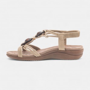 SANDALIA  ELASTICO TRENCADO BEIG