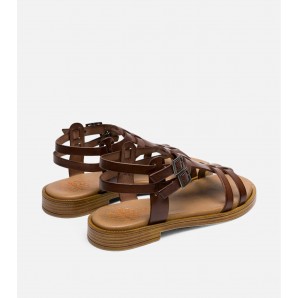 SANDALIA ROMANA HEBILLAS MOKA