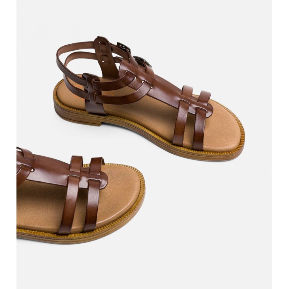 SANDALIA ROMANA HEBILLAS MOKA