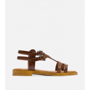 SANDALIA ROMANA HEBILLAS MOKA