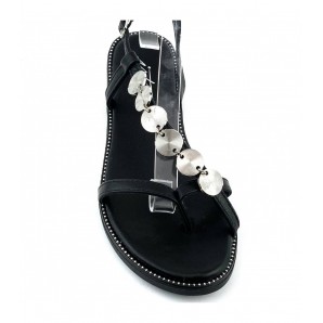 SANDALIA ESCLAVA MONEDAS NEGRO