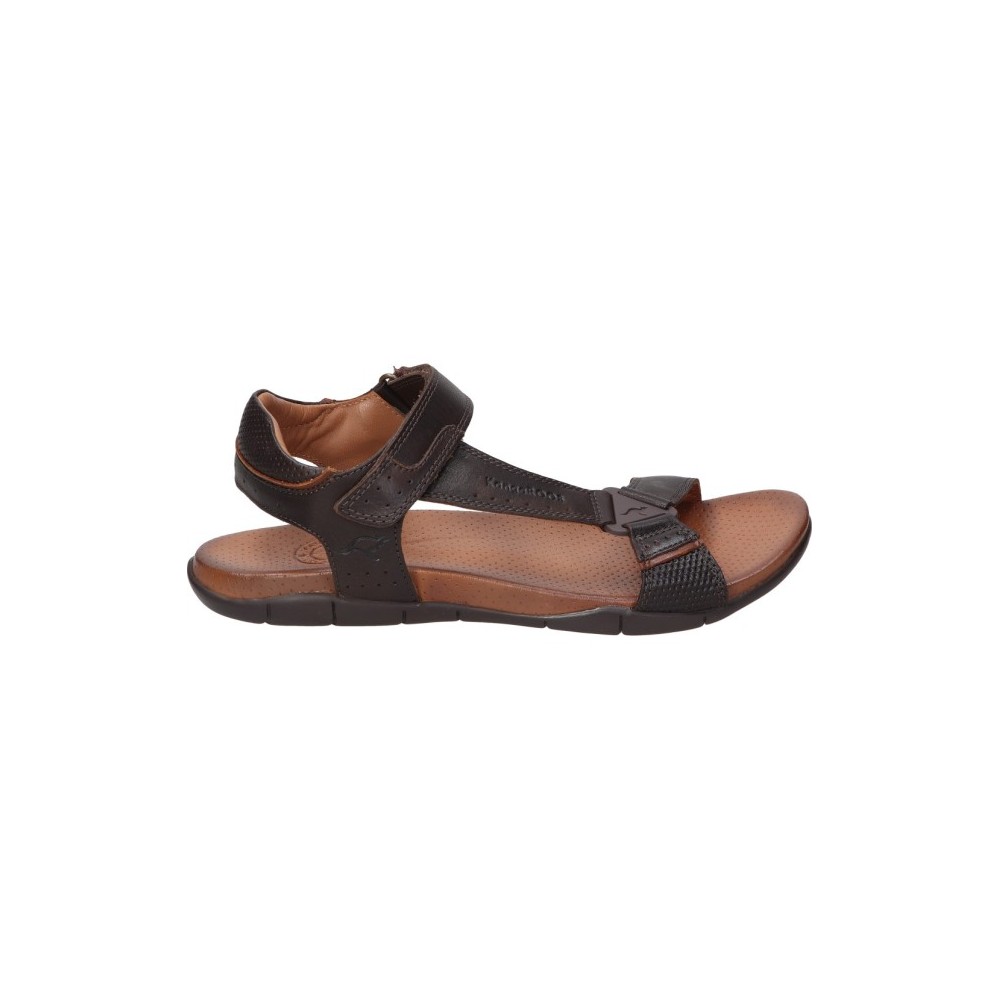 SANDALIA TIRA LATERAL PIEL MARRON