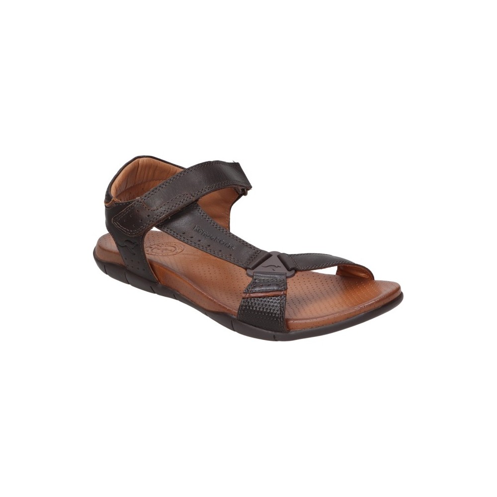 SANDALIA TIRA LATERAL PIEL MARRON