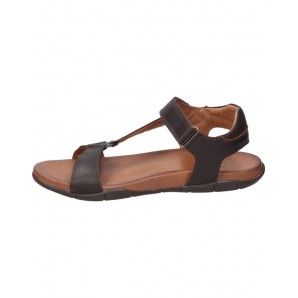 SANDALIA TIRA LATERAL PIEL MARRON