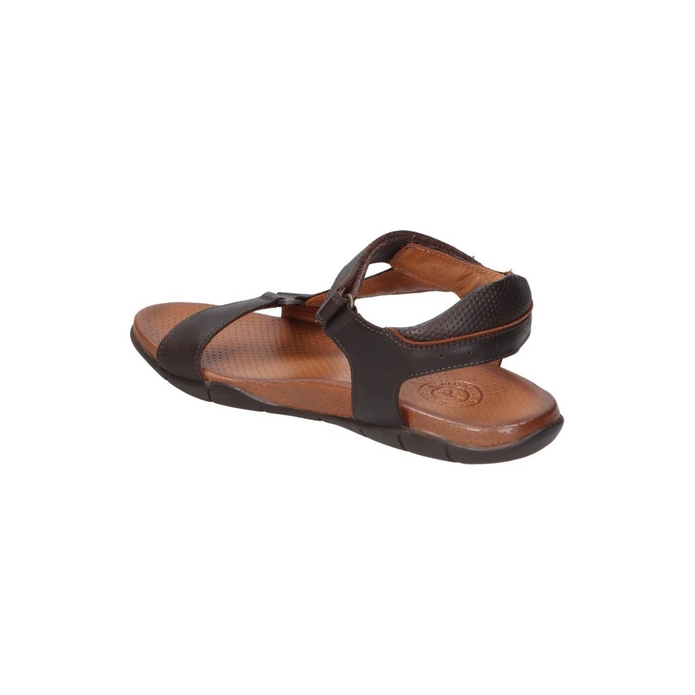SANDALIA TIRA LATERAL PIEL MARRON