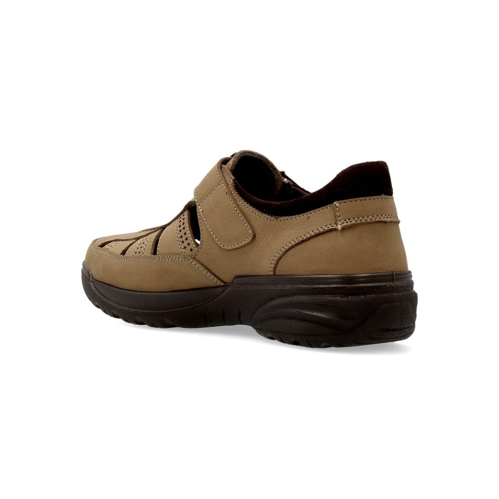 SANDALIA CERRADA PIEL GRASO TAUPE