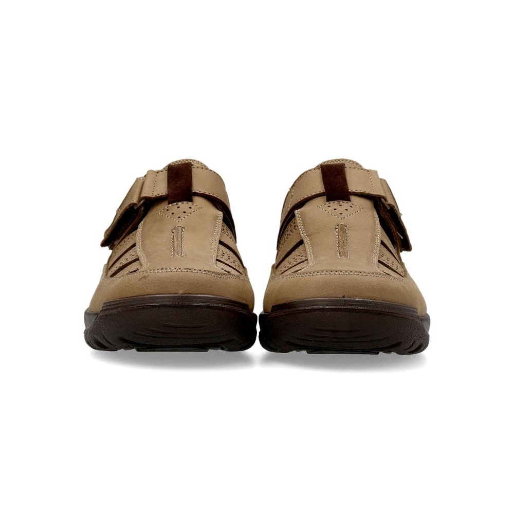 SANDALIA CERRADA PIEL GRASO TAUPE