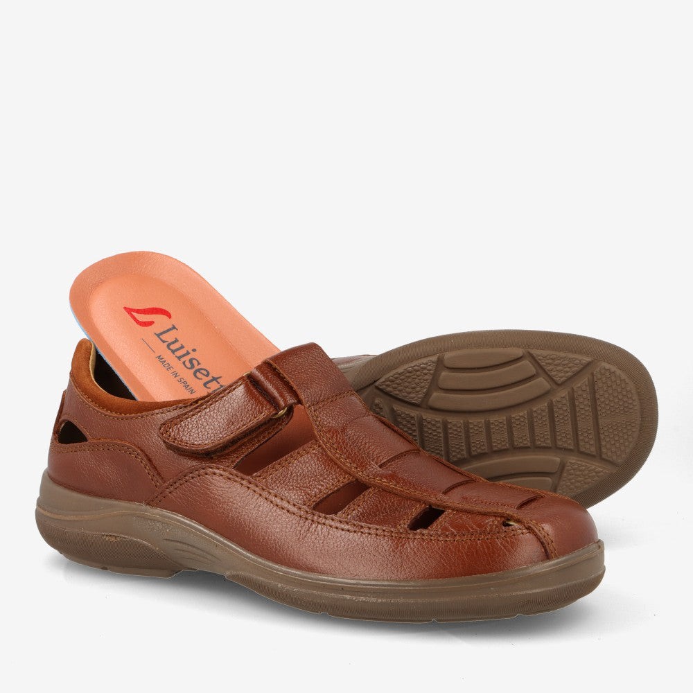 SANDALIA CERRADA PIEL NAPA COÑAC