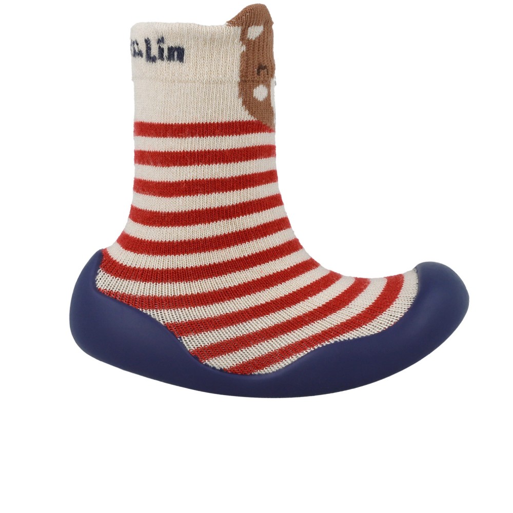 CALCETIN AUTODESLIZANTE RAYAS BEIG