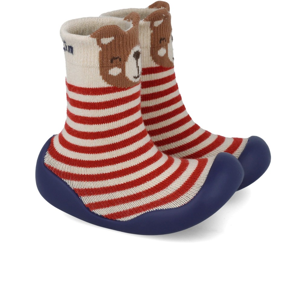 CALCETIN AUTODESLIZANTE RAYAS BEIG