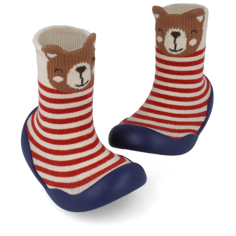 CALCETIN AUTODESLIZANTE RAYAS BEIG