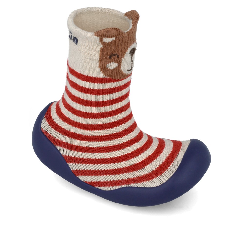 CALCETIN AUTODESLIZANTE RAYAS BEIG