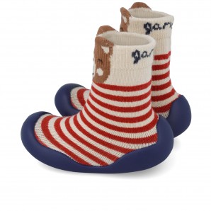 CALCETIN AUTODESLIZANTE RAYAS BEIG