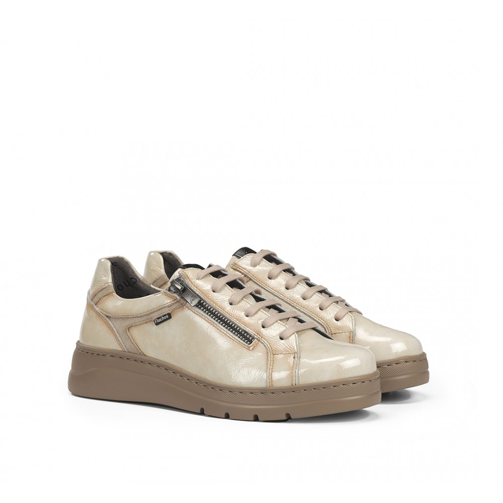 ZAPATO ELASTICO Y CRAMALLERA BEIG CASTOR