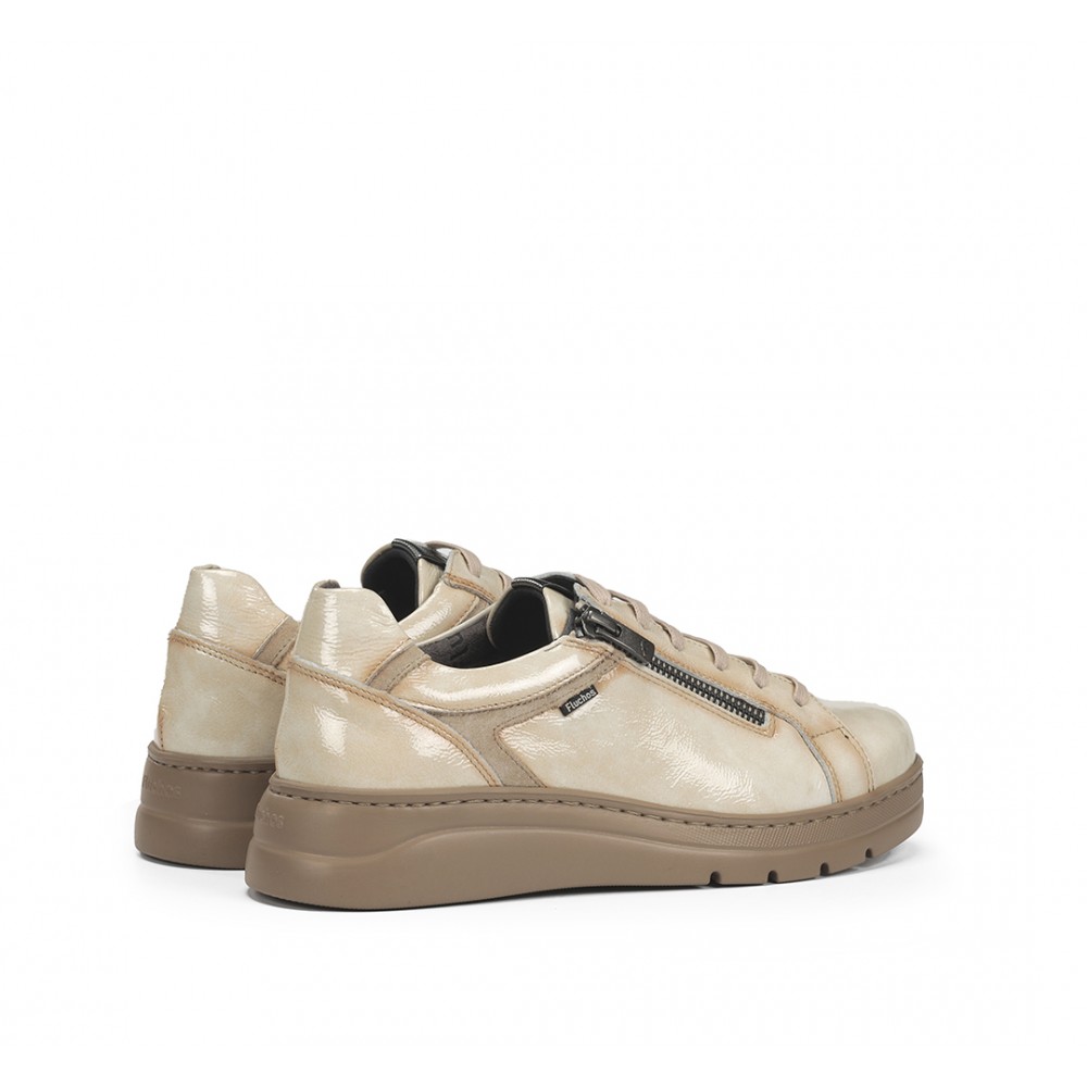 ZAPATO ELASTICO Y CRAMALLERA BEIG CASTOR