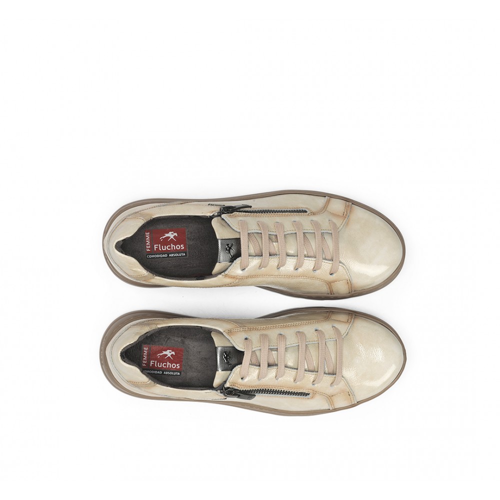 ZAPATO ELASTICO Y CRAMALLERA BEIG CASTOR